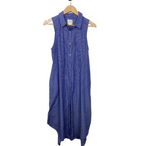 Maeve by Anthropologie Blue/White Stripped Midi Dress